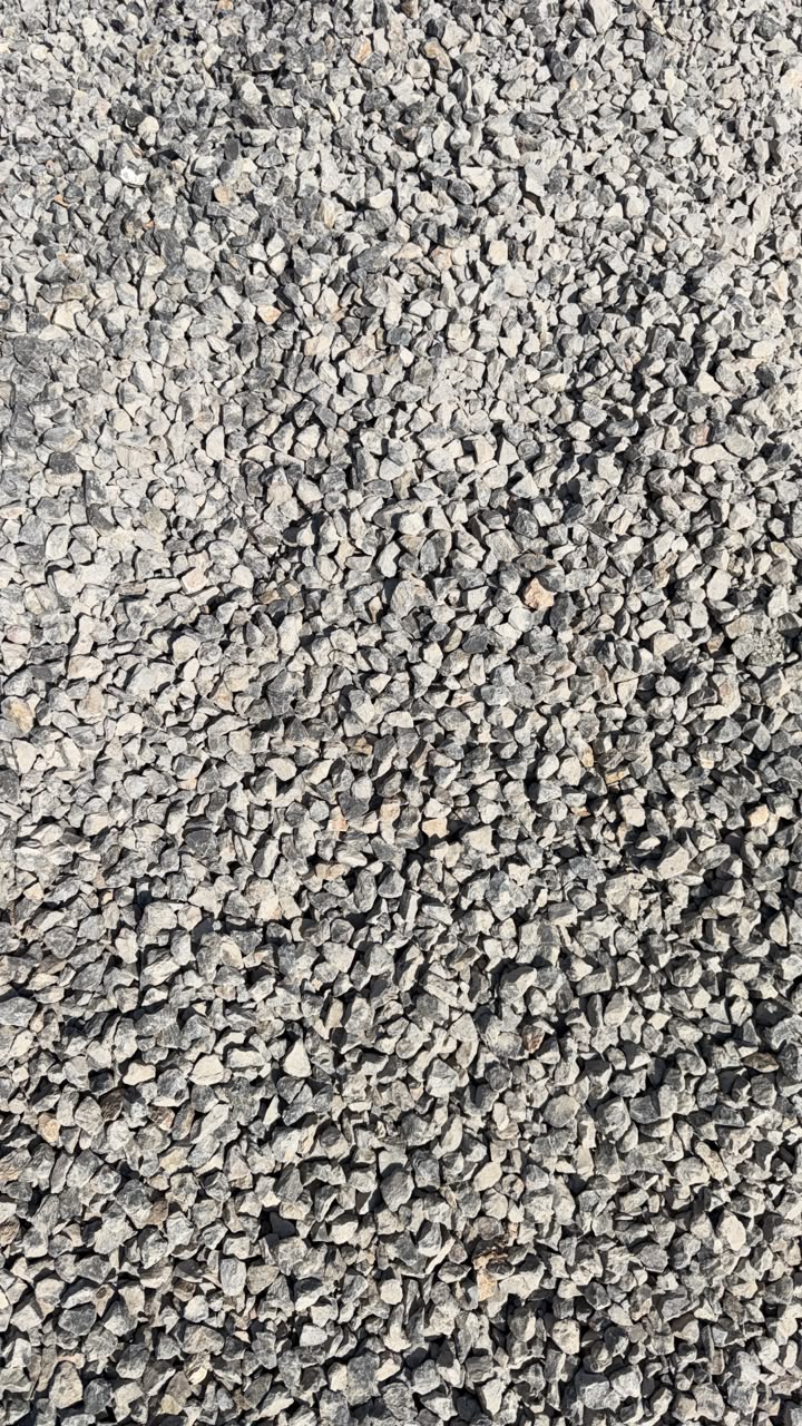 Close-up of crushed stone aggregate